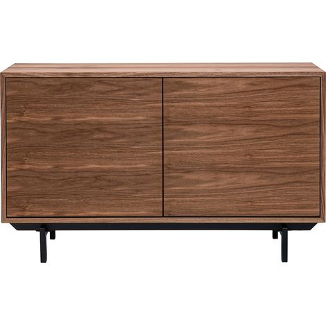 Aparador vintage de madera oscura nogal 2 puertas L120 cm MANNY (1/5)