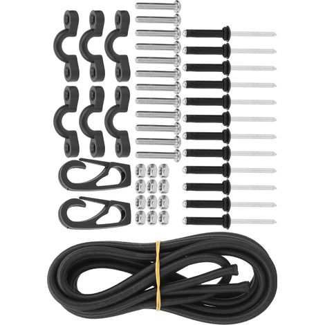 Corde élastique pour kayak/canoë avec boucle en forme de C et crochet de fixation, kit de sangle pour la pêche et la navigation de plaisance en extérieur (1/5)