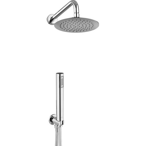 Kit Doccia Incasso Jacuzzi Tondo Ø 25 cm con soffione ultraslim braccio e doccino Garanzia 10 Anni (1/2)