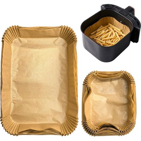 Baking Paper for Hot Air Fryer, 160 Sheets Set Airfryer Baking Paper for Ninja AF500EU Airfryer & Cosori Hot Air Fryer, 100 Pieces for 5.2 L and 60 Pieces for 10.4 L, Non-Stick Coating, Cellulose (1/5)