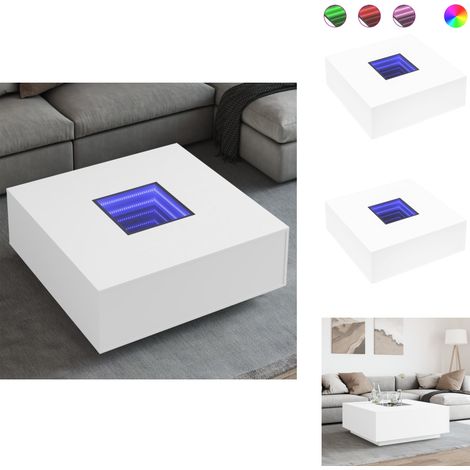 Table basse avec LED infini blanc 100x100x40 cm - Table Basse - Tables Basses - Table D'appoint - Bout De Canapé (1/5)