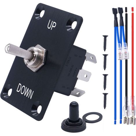 Yacht and RV conversion toggle switch, aluminum panel control switch, rocker arm type, swing switch, marine accessories - 6-pin with wiring - (1/3)