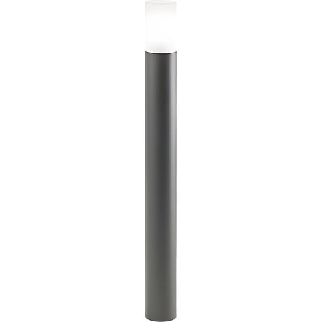Lampo - Borne De Jardin Avec Ampoule E27 Ip54 H 90 Cm, Métal Peint, Verre Satiné, Borne D'Extérieur - Perenz - Gris Foncé (1/2)