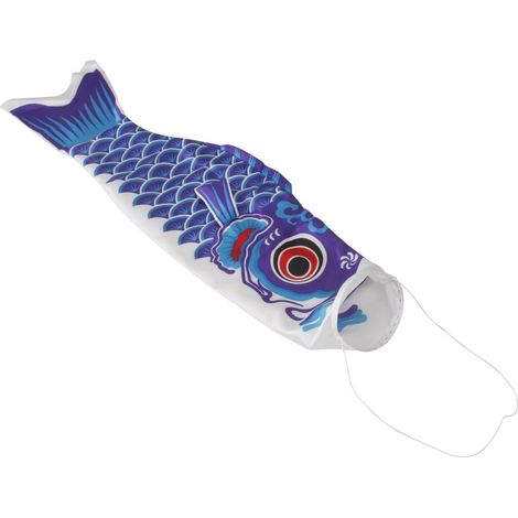 1 Manche à air, Koinobori, satin, 40 cm, bleu, décoration extérieure, jardin, bateau (1/5)