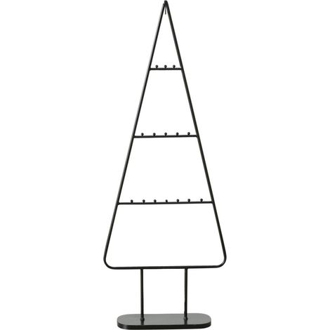 Metall Tannenbaum schwarz - 111 cm - Weihnachts Deko Ständer mit Haken für Zierschmuck - Metallbaum Dekobaum Weihnachten Advent Winter Dekoration