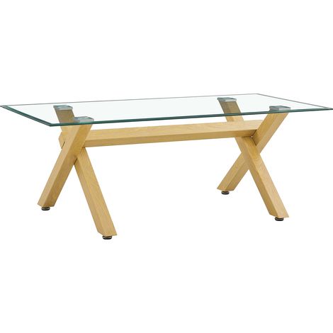 Table basse IXE Bois & Verre Transparent 120x60x45 cm (1/4)
