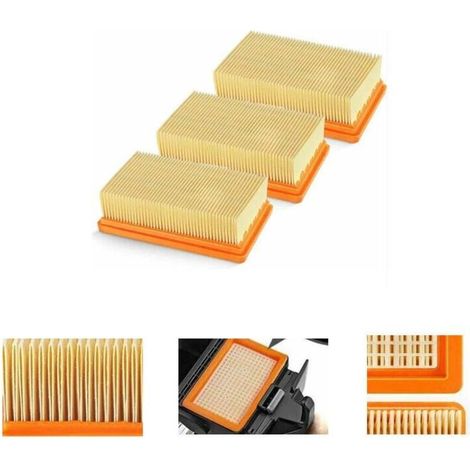 KZQ 3 Pack remplacement plat plissés Filtre Karcher MV4 MV5 MV6 WD4 WD5 WD6, WD4P WD5P WD6P Aspirateur Wet-Dry - remplace 2,863-005,0 thsinde (1/3)