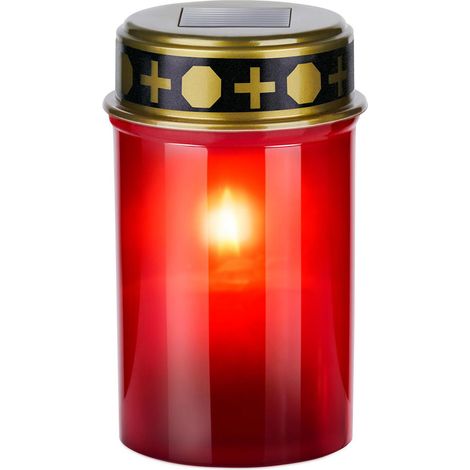Candela per i defunti (cimitero) con luce LED solare