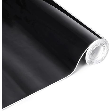 Covering Noir Brillant 30 x 300 cm, Film Covering Voiture sans Bulles, Autocollants de Voiture Adhésif pour Intérieurs et Extérieurs Autos, Motos et Vélos (1/5)