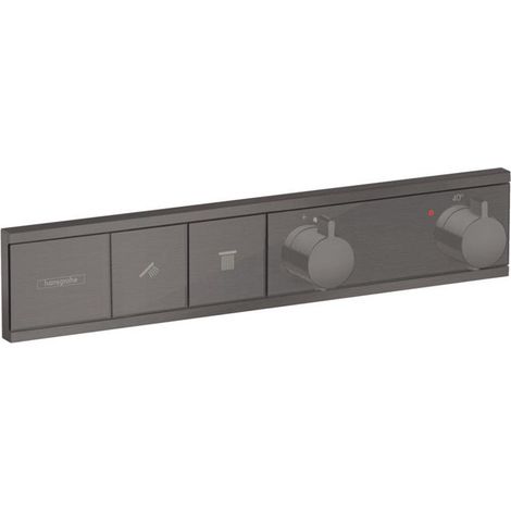 Module thermostatique RainSelect encastréavec 2 fonctions noir chromé brossé