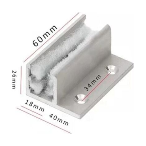 2pcs Guide Porte Coulissante en Verre Guide de Sol Rouleau de Sol Guide de Guidage Rouleau Système de Porte Coulissante Accessoires, Guide de sol pour porte coulissante Réglable pour Porte et (1/3)