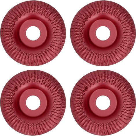 Lot de 4 disques à meuler 16mm acier inoxydable pour sculpture rapide, façonnage, polissage et ponçage, couleur rouge vin (1/5)