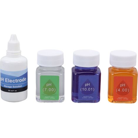 Kit de Solutions d'Étalonnage pH 50mL Solutions 7.00 4.00 10.01 avec Liquide Protecteur 30mL pour Électrode