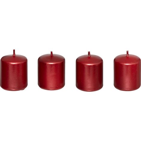 Lot de 4 Bougies Satin Rouge 160G - Feeric Christmas (1/2)