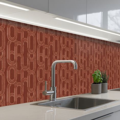 REVETEMENT MURAL DE CUISINE, CRÉDENCE DE CUISINE Abstrait - Texture - Marron 300x60 cm (1/5)