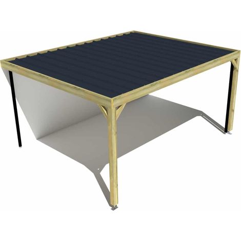 Carport bois • 5m x 4m • adossée • sens largeur • livraison comprise
