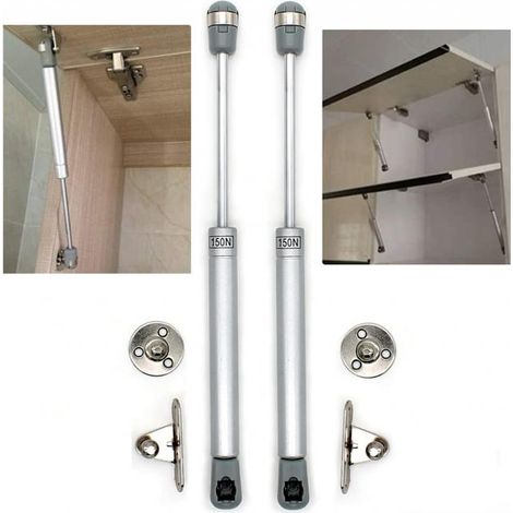 Resorte hidráulico de gas, 150 N/15 kg, resorte de gas para bisagras de puertas de armarios de cocina, 2 unidades (1/5)