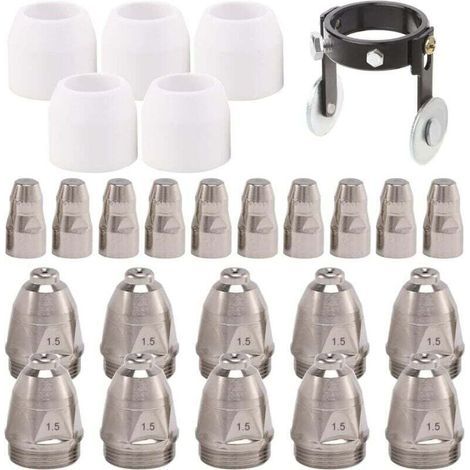 26Pcs P-80 Plasma Electrode Tip Nozzle 1.5 100Amp Plasma Cutter Torch Consumables Kit fit P-80 Cut Cutter Tips Nozzle (1/4)