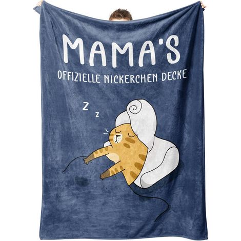 Kuscheldecke Mama Geburtstag Muttertag 157 132 cm Geschenk Dunkelblau (1/5)