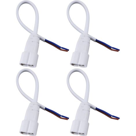 Lot de 4 Connecteur pour Tube LED T5, Câble 15 Cm, Plafonnier Hexagonal