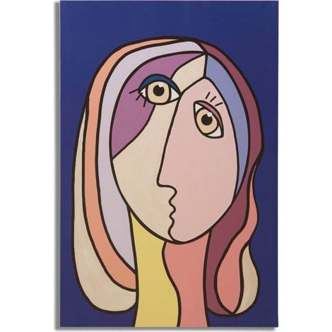Quadro moderno, stampa dipinta 80x3x120cm Double Feces B (1/5)