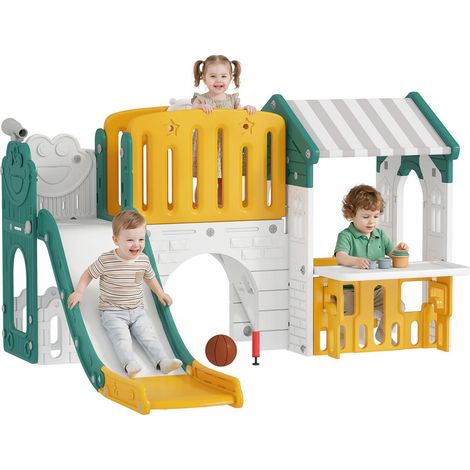 Pour enfants de 1 à 4 ans, espace de jeu à la maison avec toboggan 7 en 1, structure lisse et stable (1/5)