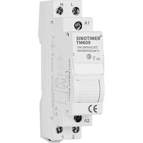 Interrupteur programmable intelligent WiFi 16A 100-240V AC/DC, minuterie avec télécommande via application Tuya, compatible domotique, prise horaire pour appareils électriques.