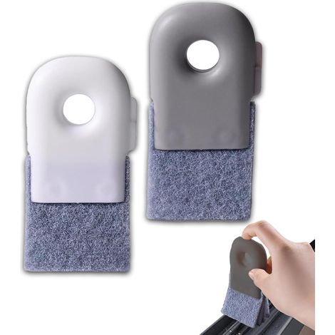 Lot de 2 nettoyeurs pour cadre de fenêtre, nettoyage des fenêtres, brosse de nettoyage, peut être utilisée dans les niches, les crevasses, les coins des portes et des fenêtres, brosse à joints (1/5)