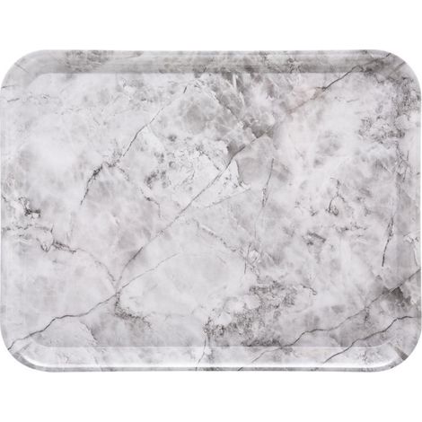 Five Simply Smart – Plateau de service effet marbre 43cm – Mélamine blanche – Dimensions L. 43 x l. 33 x H. 1,7 cm – Élégant pour réceptions