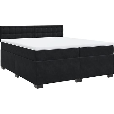 Maison Exclusive - Cama box spring con colchón terciopelo negro 2 (1/5)