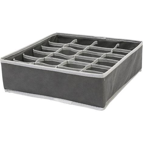 Organisateur de tiroir pliable en tissu non tissé pour sous-vêtements, soutien-gorge, chaussettes Organisateur de compartiment peu encombrant(Beige)