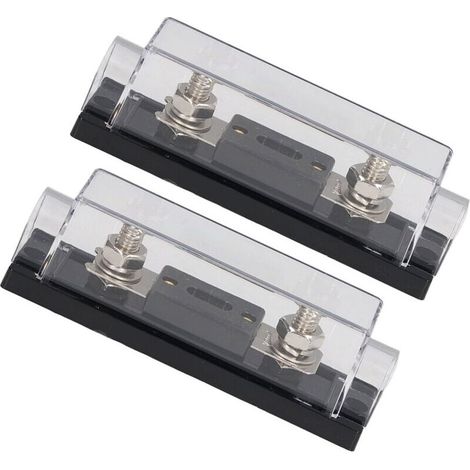 Porte-fusibles, 2PCS 200A 48V Porte-fusibles avec 4PCS Bornes 4 PCS Tubes Thermorétractables pour Voiture Camion RV Bateau