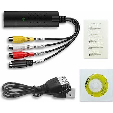Convertitore da VHS a digitale Convertitore video USB 2.0 Scatola di acquisizione audio VHS Convertitore da TV a digitale VHS VCR Supporta Win 7/8/10 (1/4)