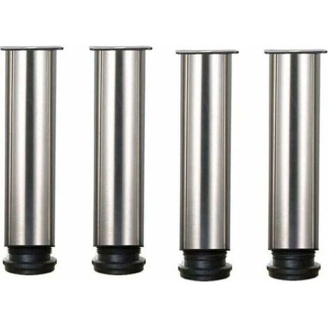 Set of 4 stainless steel (304) furniture legs, adjustable from 250 to 265 mm. Accessories for tables and cabinets. Sturdy fixing.