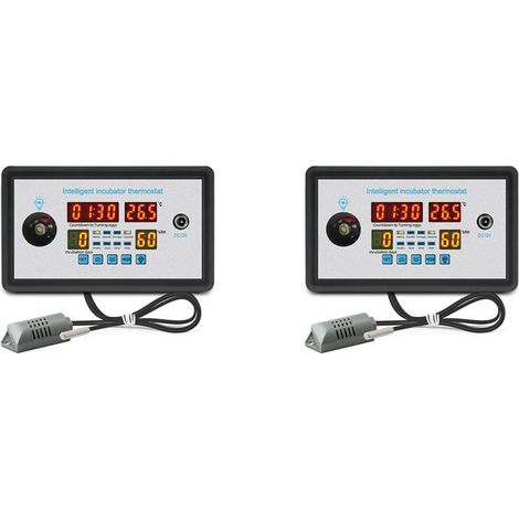 termostatos inteligentes ZFX-W9002 con control digital de temperatura y humedad, incubadora con volteador automático de huevos de 360° y 12 V. (1/4)