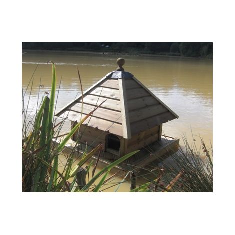 Small Square Floating Duck House, Waterfowl Nesting Box for Pond or Lake