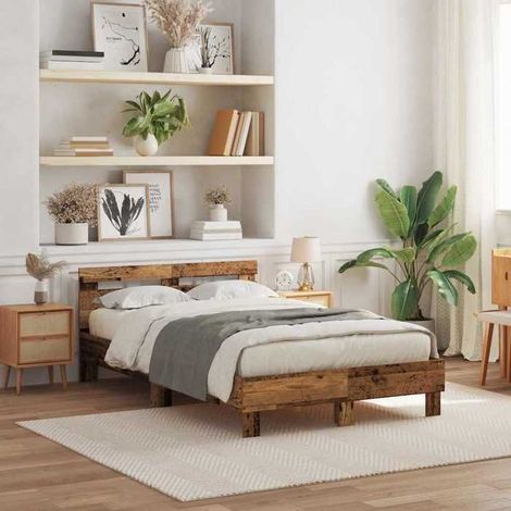 Cadre de lit - 3333957 - 120 x 190 cm - Bois d'ingénierie - LED intégrée (1/4)