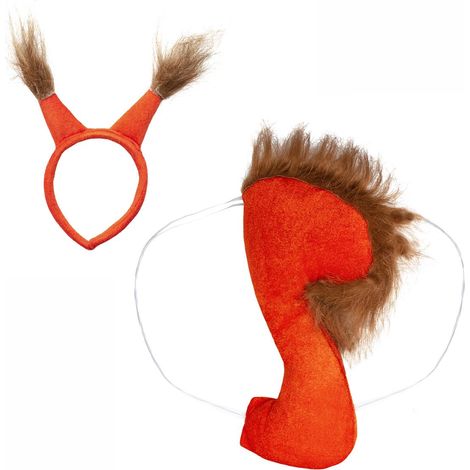 Komplettes Eichhörnchen-Set, Stirnband, Schwanz, Zubehör