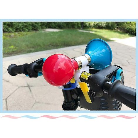 Sonnette de vélo classique en aluminium, bleu vif + barre, plaque d'identification de vélo avec motif dinosaure et moulin à vent (unité) (1/2)