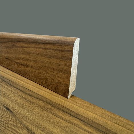 €2,99ml - BATTISCOPA in FIBRA DI LEGNO coordinato GAMMA LAMINATI 70x15 inclinato vari decori (prezzo al metro)-ASTANA (noce americano)