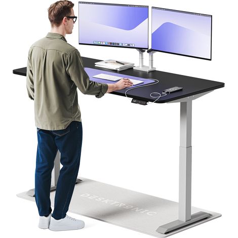 Desktronic Bureau assis debout HomeOne - 160x80cm - Gris/Noir