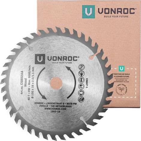 Kreissägeblatt 150 x 16 x 2,0/1,1 mm - 40 Zähne – für Holz – Universal