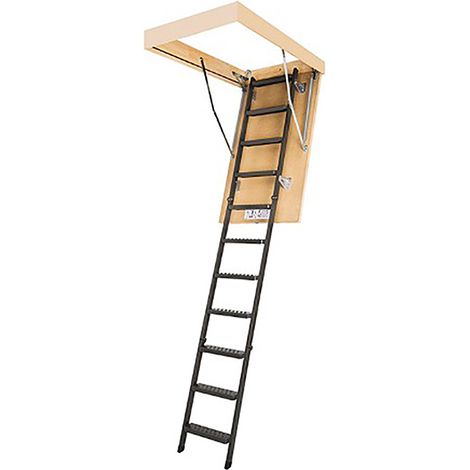 Echelle Direct – Échelle escamotable métallique 2.80m – Ouverture plafond 70 x 120cm – Marches antidérapantes – Charge max 200kg – LMS701202