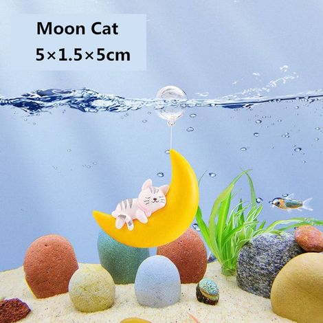 Ornement Aquarium - Lune Flottante en Résine - Décoration Sous-Marine pour Aquarium - 1 Pièce (1/5)