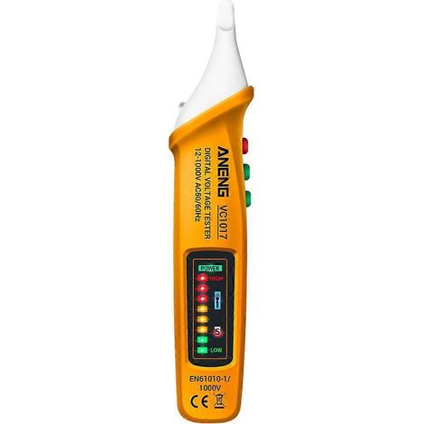 Stylo détecteur d'électricité pratique, crayon de test de tension électrique avec lampe torche intégrée-17.28X3.8cm-Yellow
