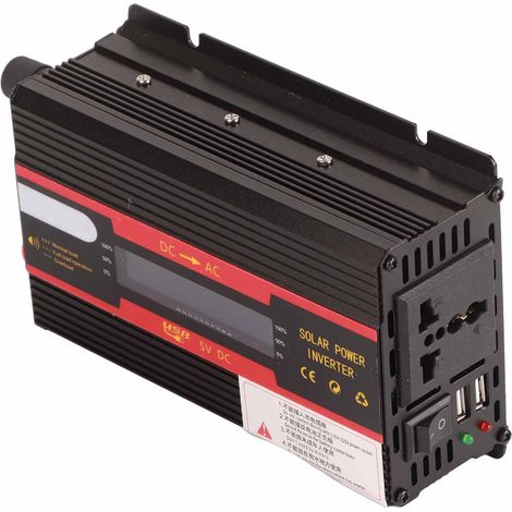 Convertisseur de voiture 420 W à onde sinusoïdale modifiée 12 V/220 V avec écran LCD noir (1/5)