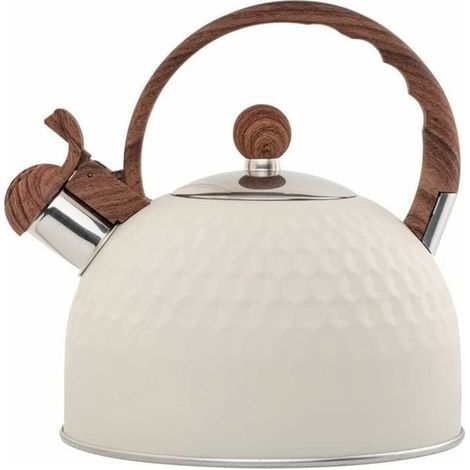 Pfeifender Wasserkocher, Edelstahl-Teekanne, 2,5 l, mit ergonomischem Griff, geeignet für den Herd (1/4)