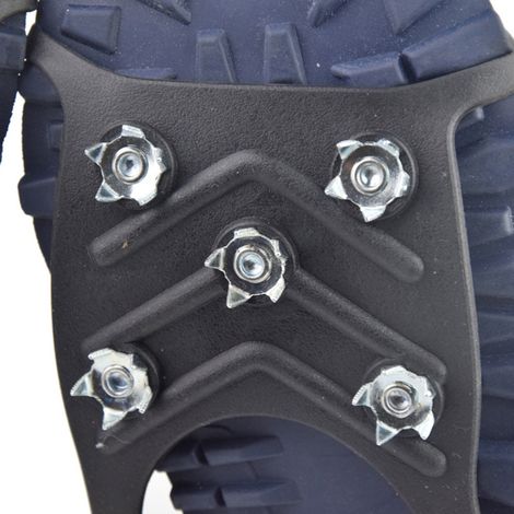 Crampons de neige antidérapants à 8 dents, griffes à neige, adhérence sur glace, surchaussures, chaînette, revêtement en silicone (1/5)
