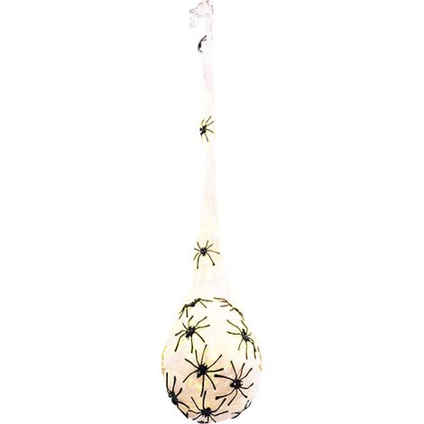 Lampe suspendue en forme de toile d'araignée, décoration d'Halloween, ornement lumineux en forme de toile d'araignée, œuf décoratif en forme de toile d'araignée (lot de 3).
