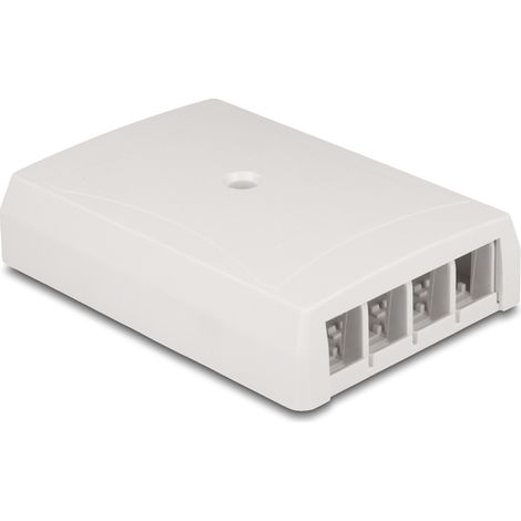 Delock Caja de montaje en superficie Keystone 4 puertos blanco